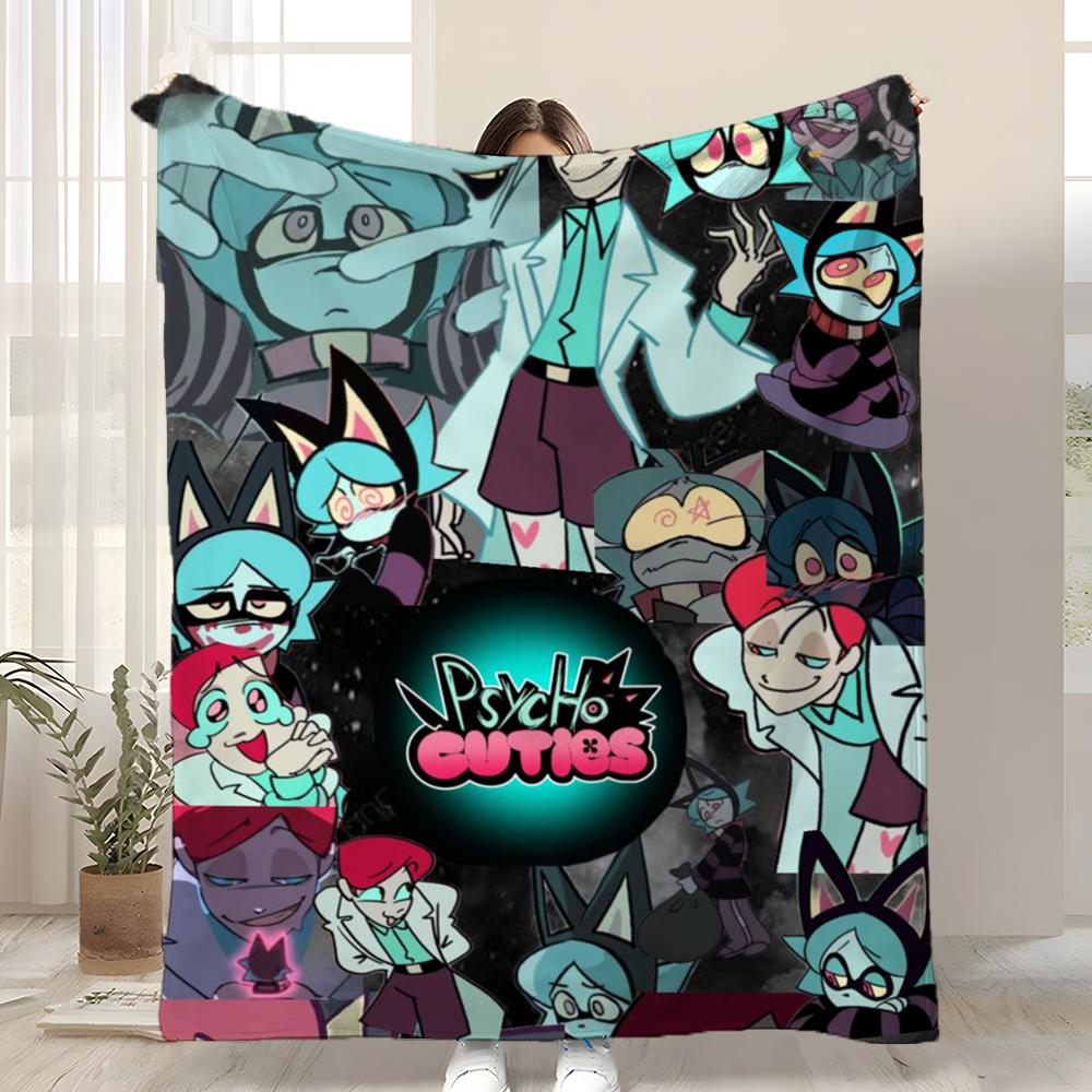 

Anime P-Psychocuties Mimi Throw Kid-Friendly Flannel Throw Blanket Soft Warm Anti-Static Washable All Season 75x90cm