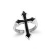 Unisex Retro Hip Hop Punk Cross & Enamel Index Ring