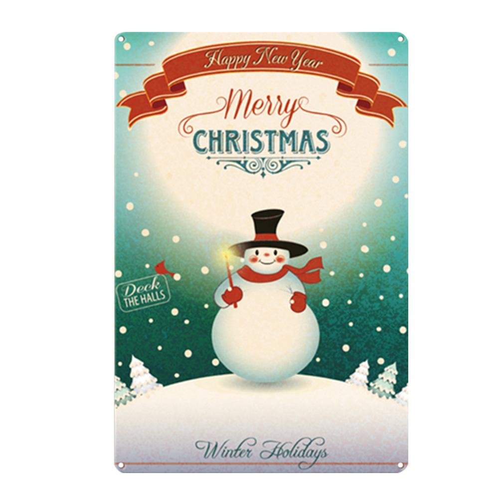 Merry Christmas Metal Tin Sign Plaque Santa Claus Posters New Year Iron Painting Home Bar Cafe Pub Decoration Wall Art Plates