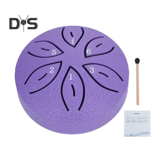 

Стальной язычковый барабан 6 нот Chime Handpan Drum Ethereal Meditation Drum Sound Healing Instruments Kids Balmy Rain Drum фиолетовый