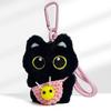 Cute Black Cat Keychain Pendant Backpack Hanging Plush Doll Kitty Cell Phone Charm Bag Keychain Halloween Pendant Keyring Decor