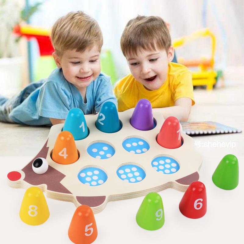 Wooden Hedgehog 3D Matching Block Toys Early Educational Game Toy Gift For Children S Day China Mainland