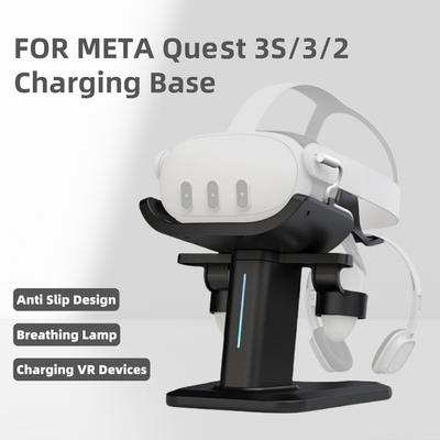 Für Meta Quest 3S/3/2 Ladestation Vision Pro Aufbewahrungsständer RGB-Licht-Controller VR-Zubehör