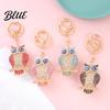 Decorative Owl Keychain Pendant 3D Cartoon Design Sparkling Rhinestones Inlaid