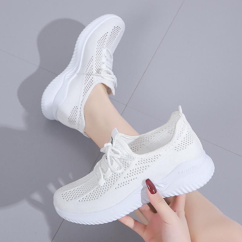 

Men Women Casual Sports Summer Sneakers Breathable Lightweight Women s Knitted Shoes Black Hollow Mesh Mom Soft Bottom Running Flats 38