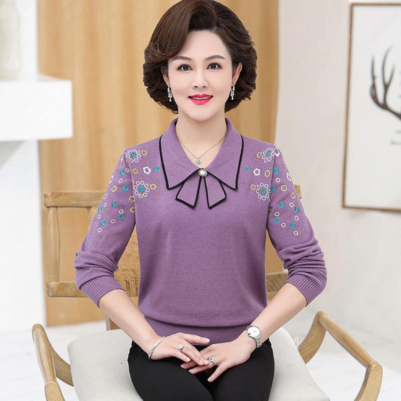 Middle-aged mother spring clothes small bottom top the elderly grandmother women's clothes spring and autumn clothes