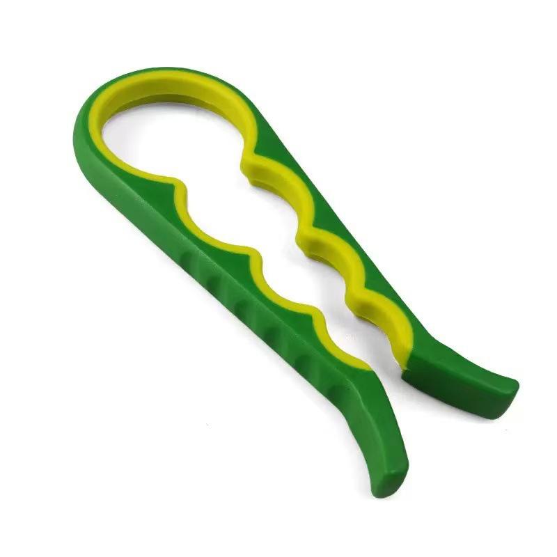 4-in-1 Flaschenöffner Multifunktions-Kunststoff-Glas- und Flaschenöffner Rutschfestes Küchenwerkzeug für Dosen und Deckel