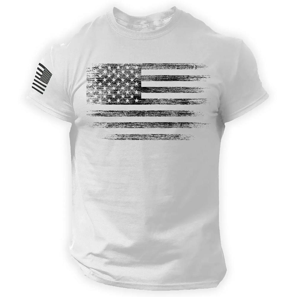 Gym Herren T-Shirt für Männer 3D-Druck USA Flagge T-Shirt Übergroßes lässiges kurzärmeliges Sommer-Sportbekleidungsstück Herrenbekleidung Tops T-Shirts