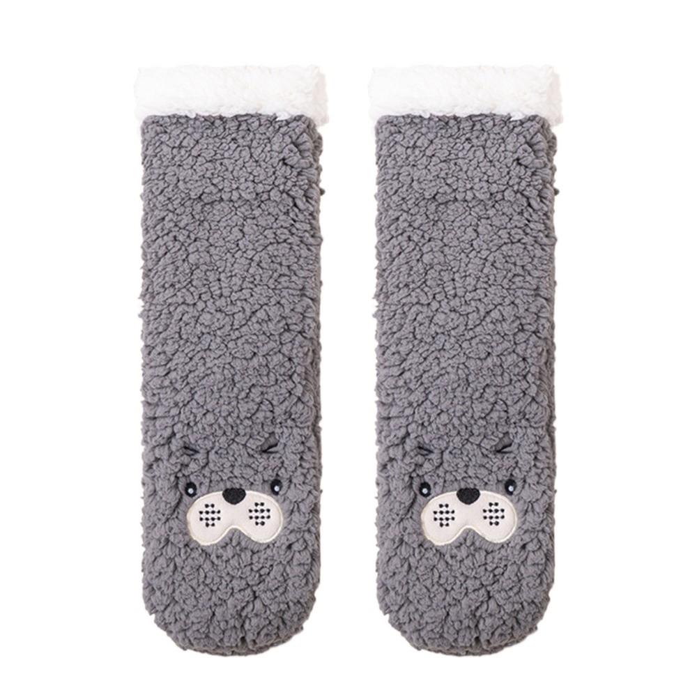 

1pair Funny Fluffy Coral Fleece Socks 3D Dog Ears Thicken Floor Socks Creative Funny Socks Winter 5