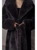 Faux Fur Long Coats Women Jackets Overcoats Lace Up Turn Down Collar Full Sleeve Open Stitch Thick Loose Y2k  Autumn Winter