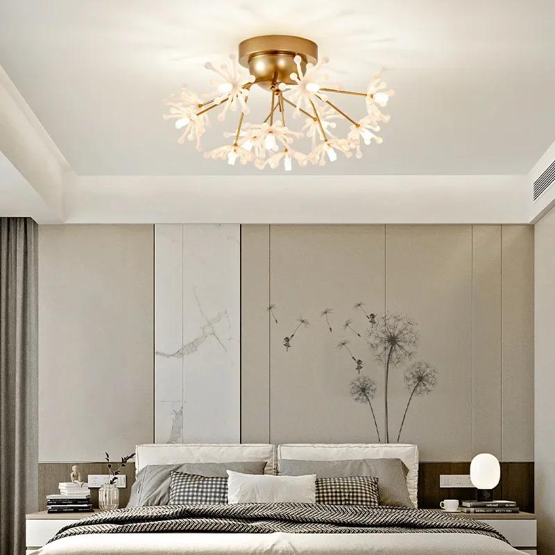 Modern LED Ceiling Light Ice Crystal Glass Bedroom Living Room Children's Room Ceiling Lamp Designer Lighting