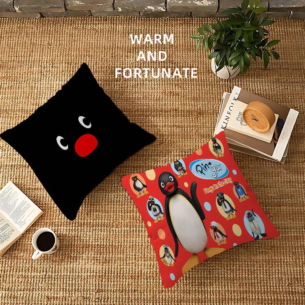 Pingu Pinga Penguin Cushion Cover Pillow Cover Decor Pillowcase Printed Cushion Case for Couch
