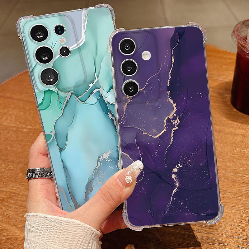Sandstone Marble Pattern Phone Case For Samsung Galaxy S26 S25 S24 S23 Ultra S22 Plus S21 S24 S25 FE Clear Shockproof Soft Cover