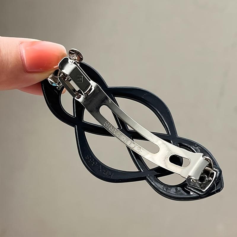 Stylish Hollow Metal Hair Clip with Princess Ponytail Spring Barrette for Back of Head