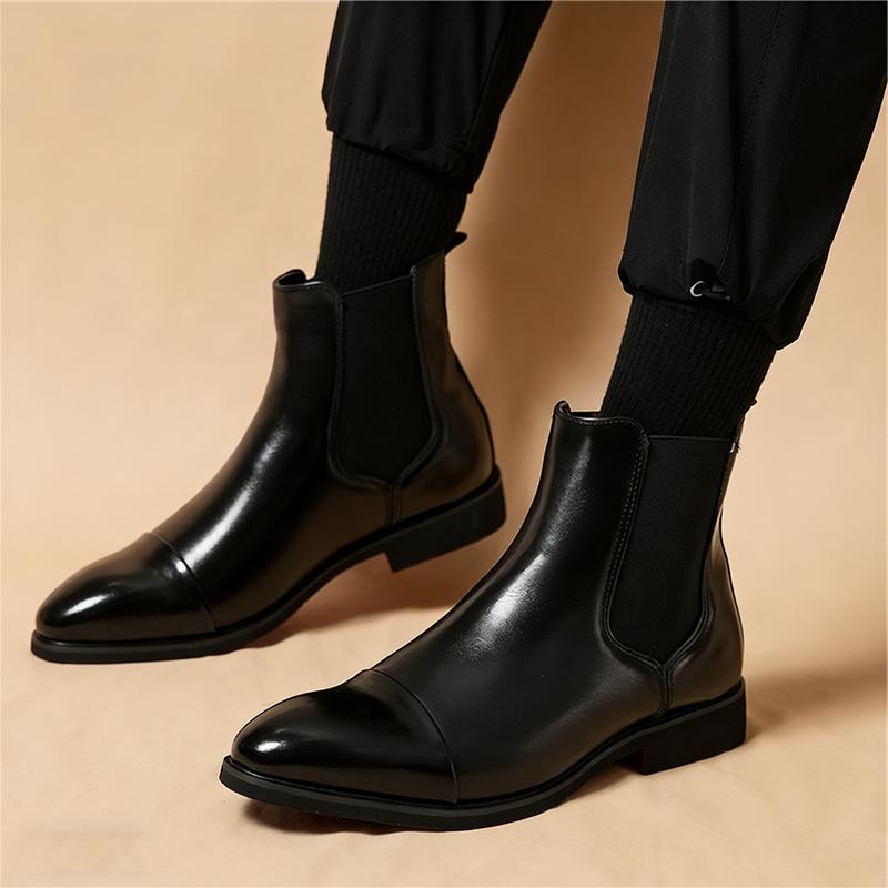 Designer New Winter Fashion Chelsea Ankle Boots for Mens Pointed Slip On Casual Shoes Luxury Brand High Tops Zapatos Hombre