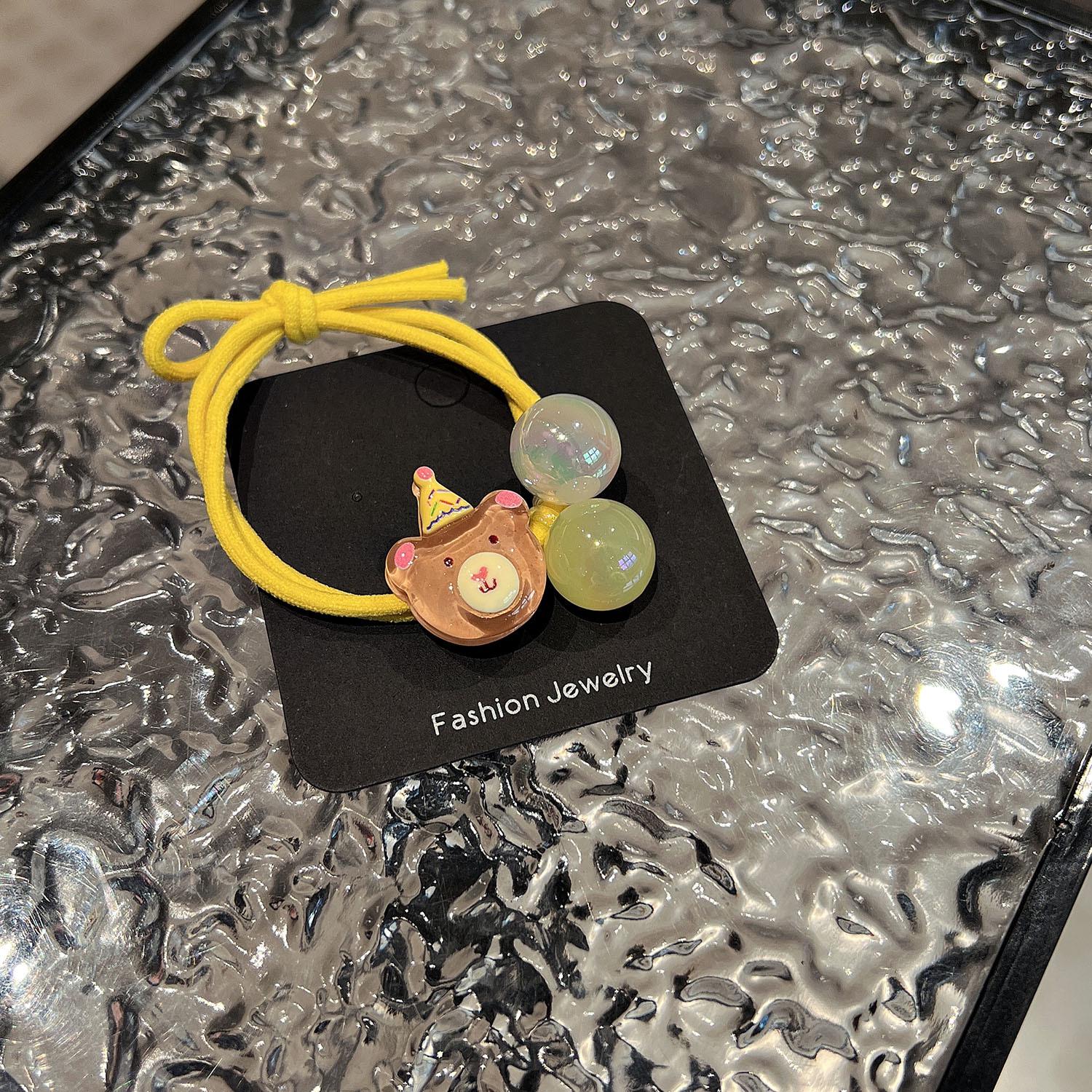 

Двухцветная веревка для волос с изображением корейского медведя из мультфильма для девочек - милый аксессуар для хвостика