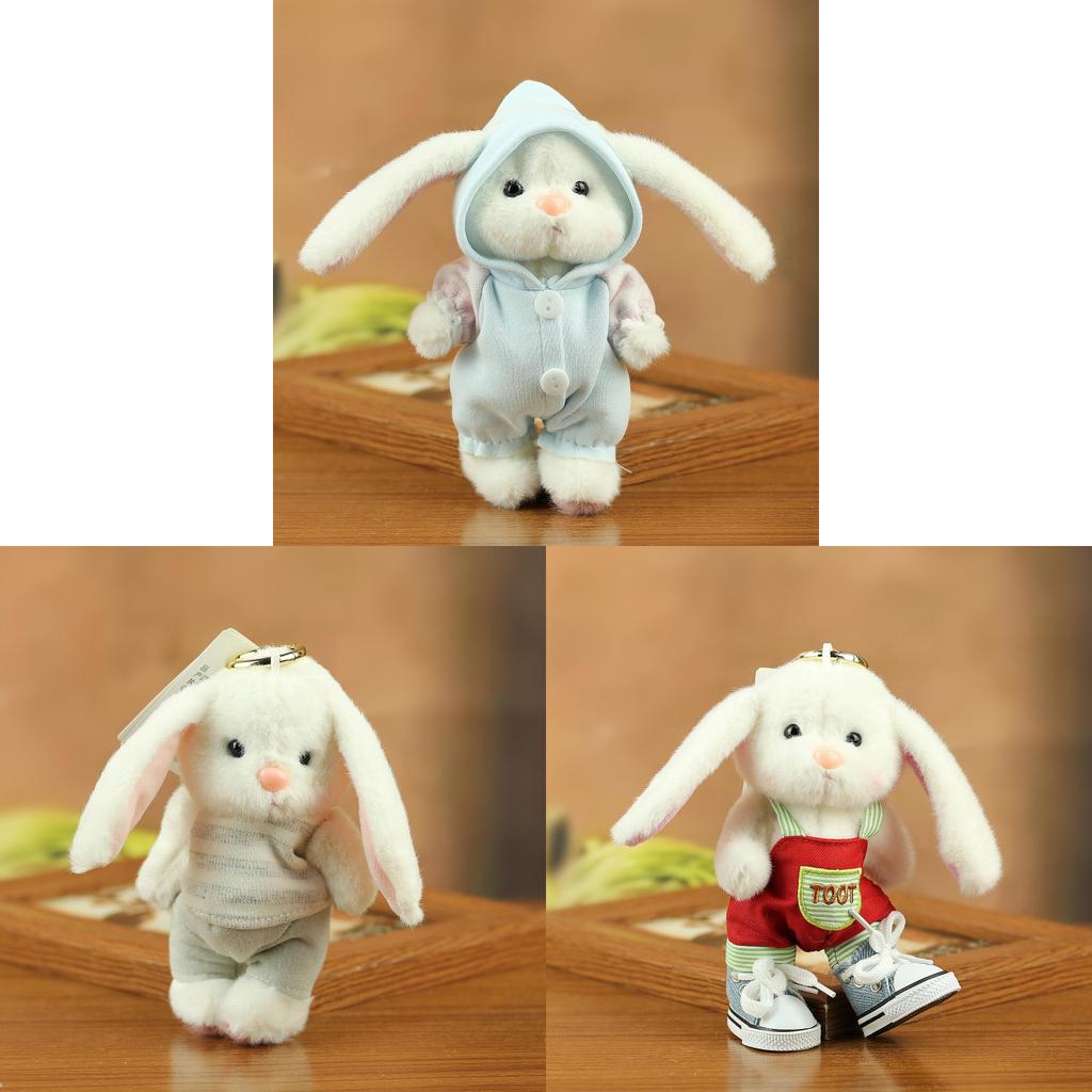 Plush Bunny Keychain With Movable Joints For Kids And Collectors