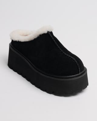 Suny Liana 53800 36 platformlu Ugg botlar siyah süet yün