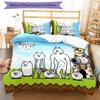 3pcs The Battle Cats pattern bedding set duvet cover set includes duvet cover &pillowcases, perfect all season bedroom decoration & gift