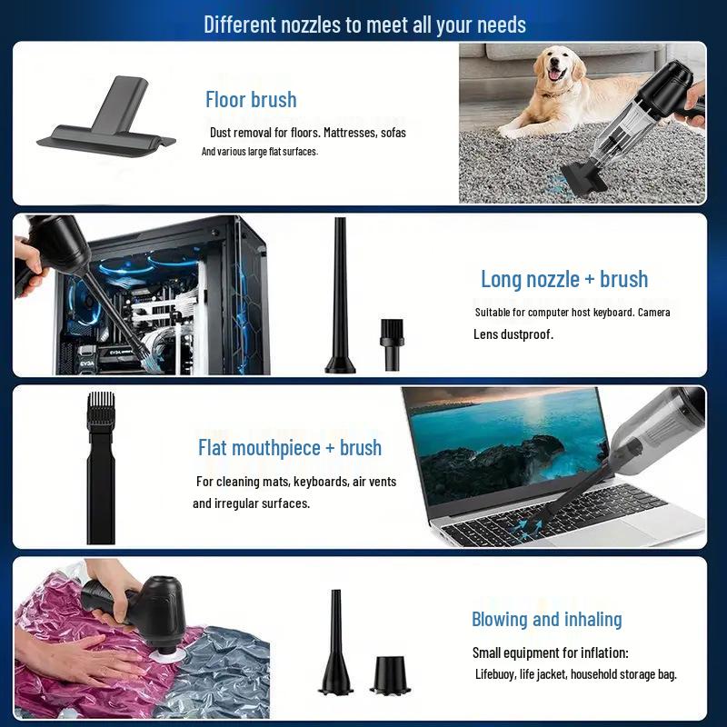 High-Power Wireless Vacuum Cleaner for Car, Home, and Window/Sofa Gaps
