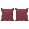 3 Piece Sofa Set with Cushions Wine Red Fabric