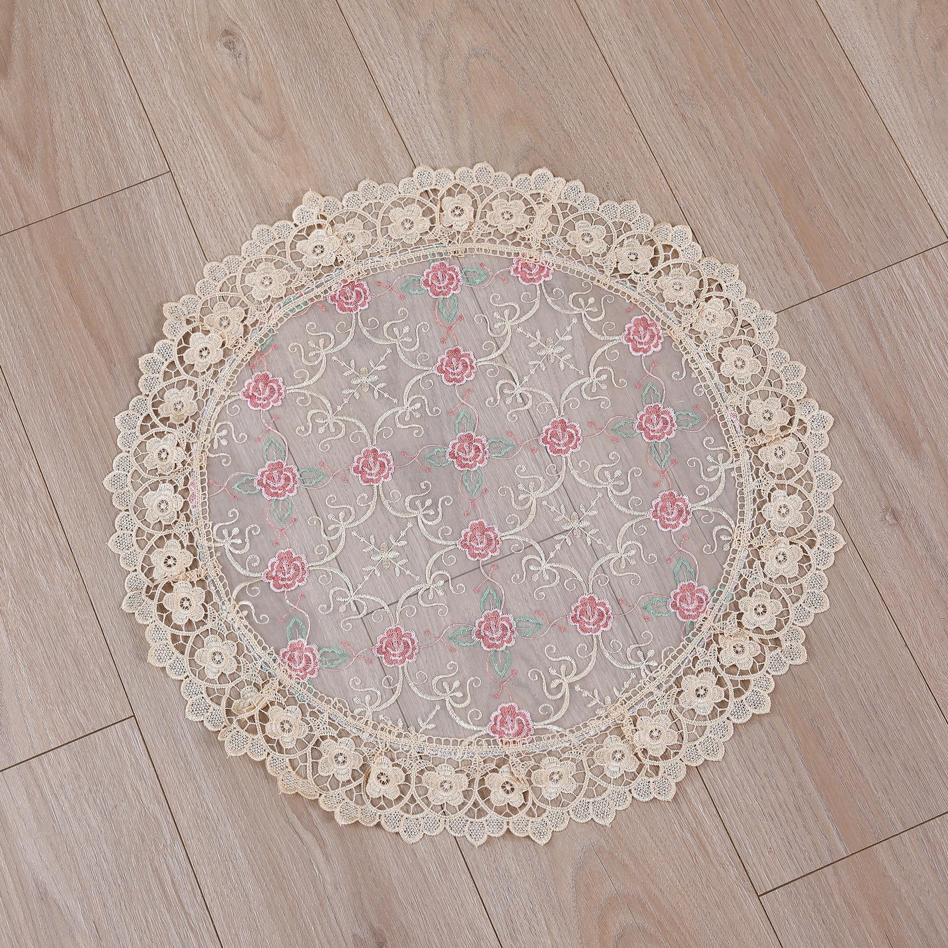 

Новая кружевная скатерть, стеклянная пряжа, высокая игольная вышивка, подставка для столовых приборов с цветами, ТВ-шкаф, бытовые ткани, декоративная скатерть 130Round