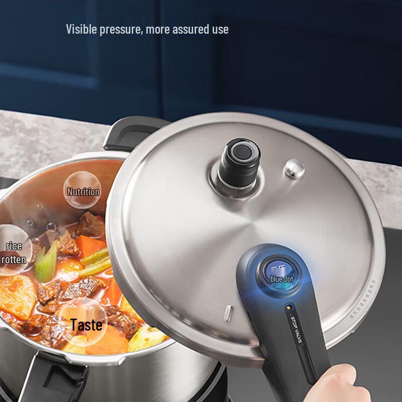 

SUPOR 304 Stainless Steel Pressure Cooker with Blue Eye Indicator