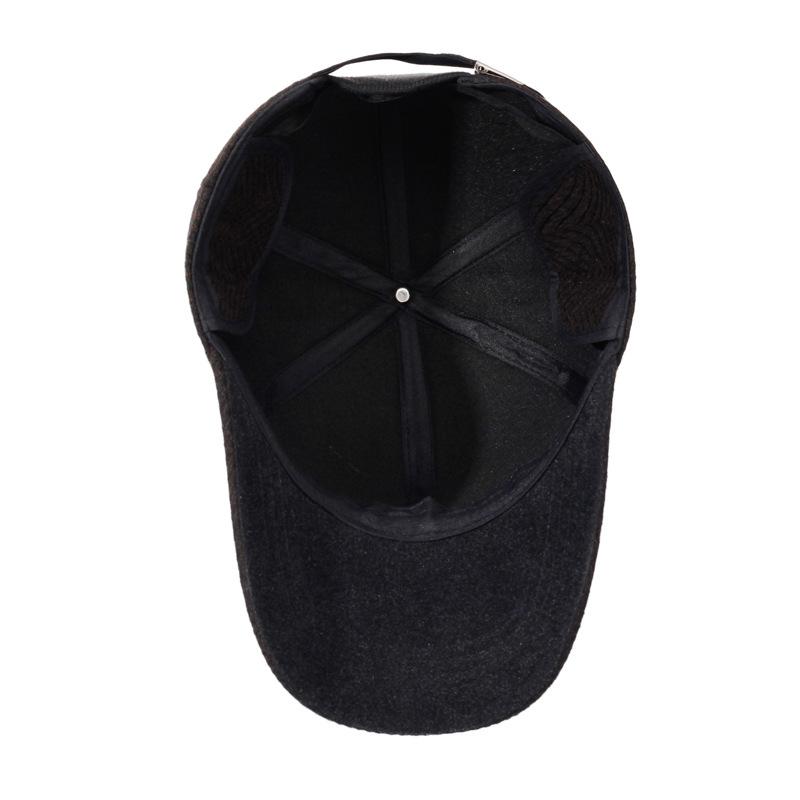 Winter Men's Woolen Baseball Cap Middle-Aged Warm Hat Autumn Father Cotton Cap
