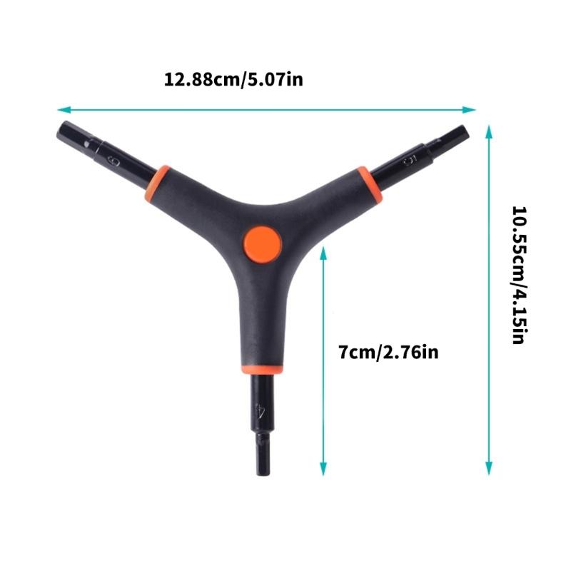 High Strength Bicycles Repair Wrench 3 Way Y Type Hexagonal Wrench Wear Resistant Inner Hexagonal Spanner Repair Tool