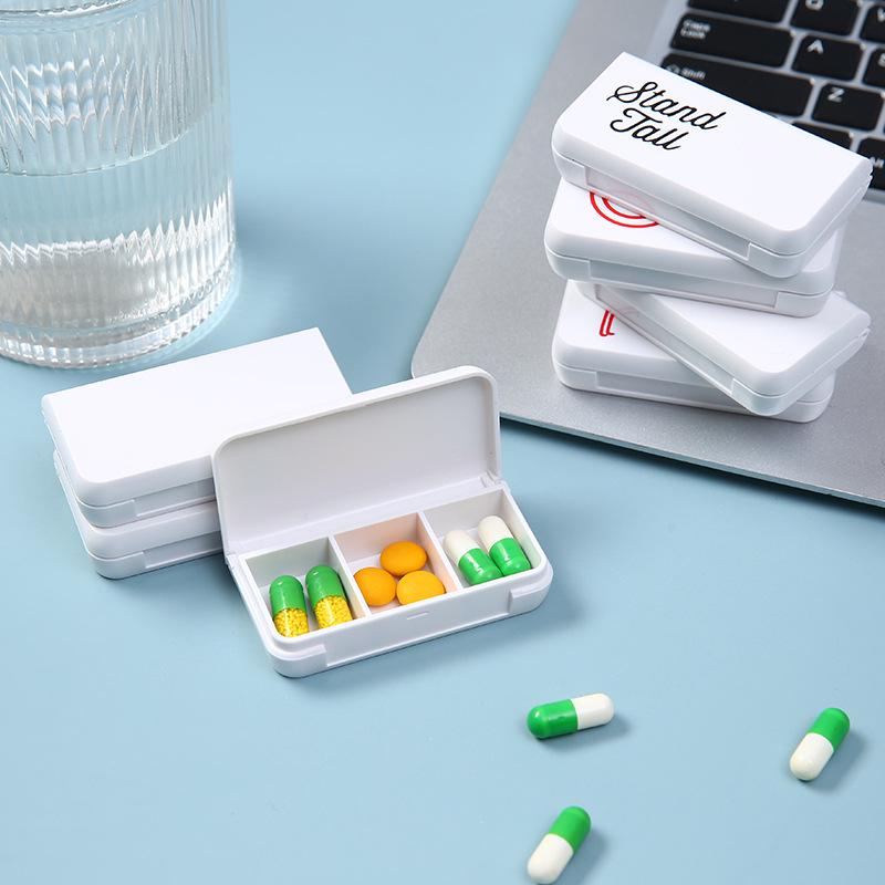 Compact Travel Pill Organizer: 3-Compartment, 7-Day Tablet & Capsule Dispenser Box