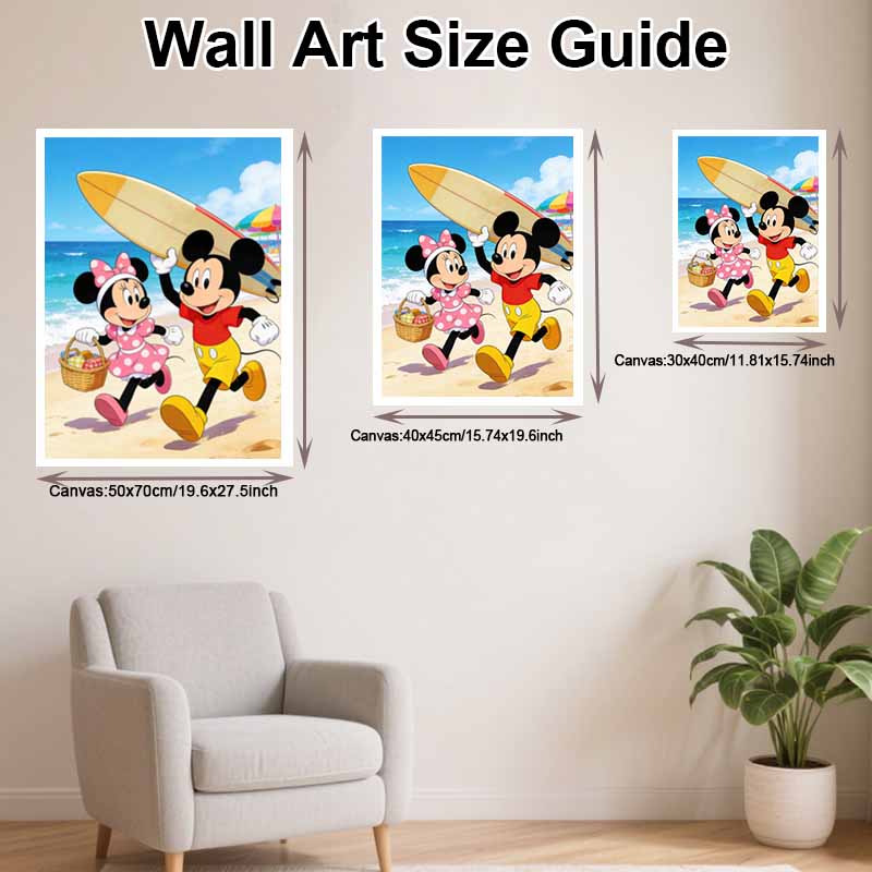Disney DIY Diamond Painting 5d Full Diamond Cross Stitch Diamond Beach Seaside Summer Vacation Living Room Bedroom Decorative Painting