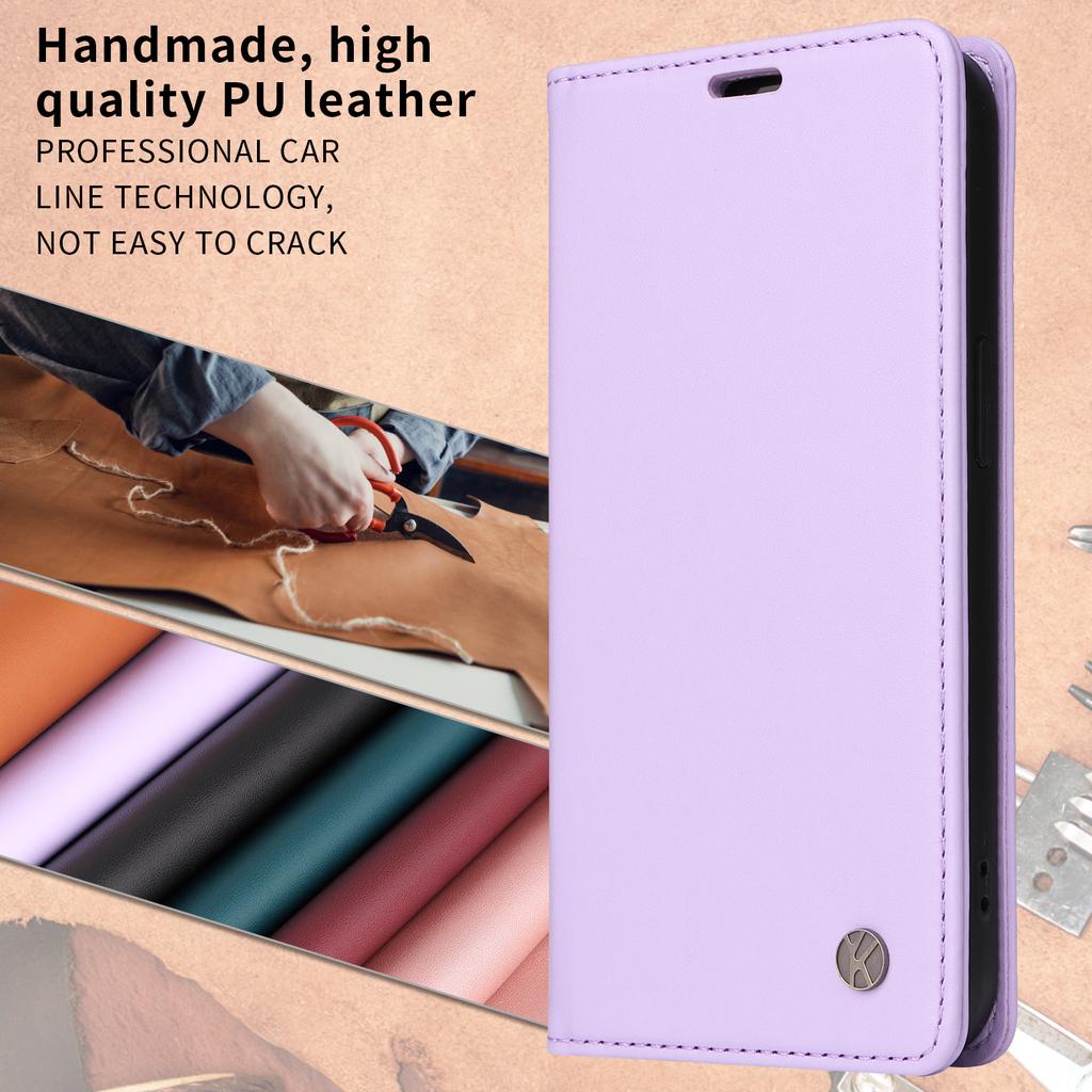 For Motorola Moto G86 5G/G86 Power 5G Phone Cases YIKATU Magnetic Closure PU Leather Mobile Cover -  Light Purple