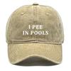 White I PEE IN POOLS Printed Baseball Cap Adjustable Trendy Snapback Hat Lightweight Unisex Sun Hat for Casual Hiking