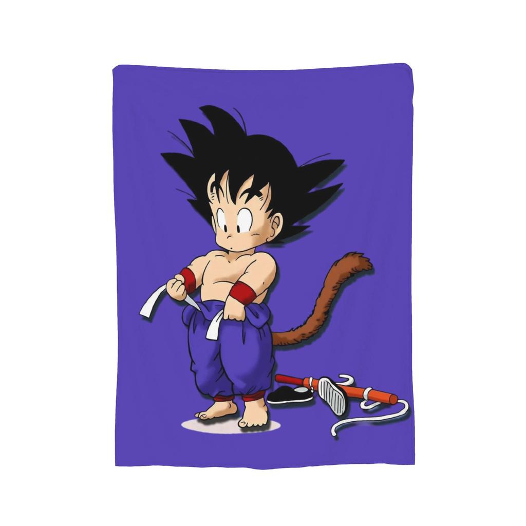 DBZ Goku Pattern Blanket Anime Characters Plush Funny Warm Throw Blanket for Coverlet Spring/Autumn,