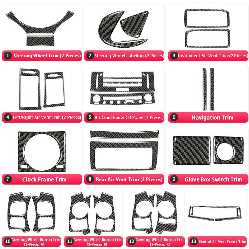 Carbon Fiber Water Cup Gear Steering Wheel Full Kit Interior Trim Sticker Decoration Style Car Accessories For Lexus IS250