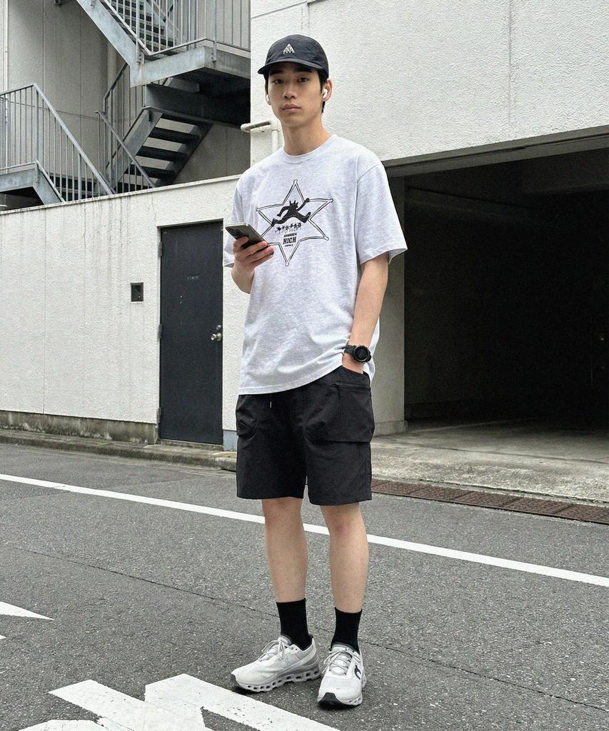 MODERMENT Normal Overfit Runner'S Short Sleeve T-Shirt [Violet]