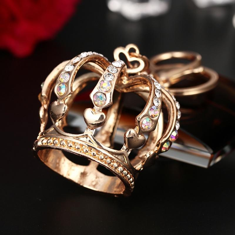 Crown Enamel Metal Bag Pendant Key Holder Keyring Keychain For Car Jewelry Gift