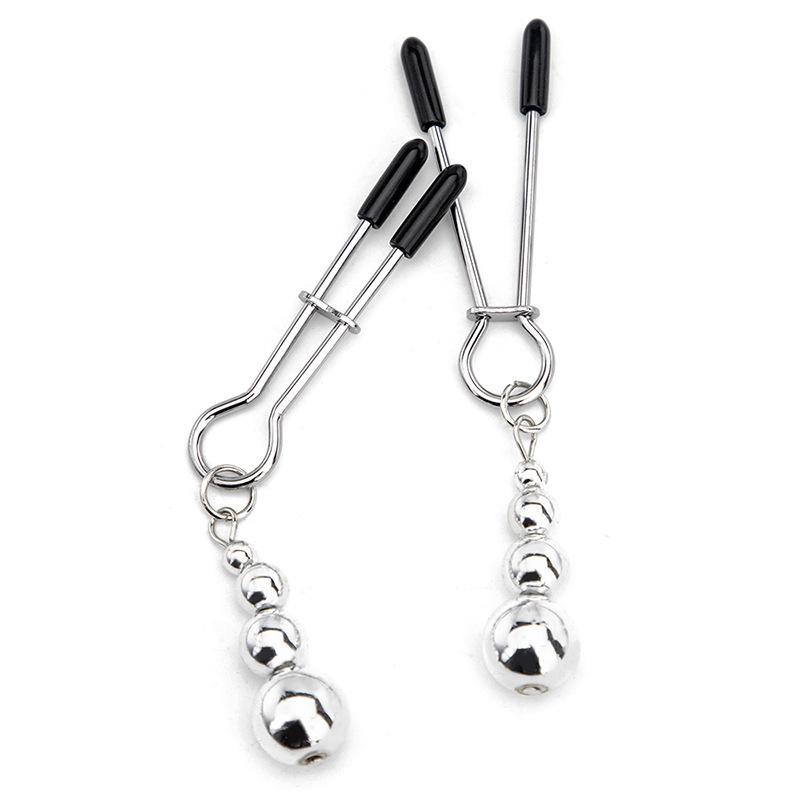 Metal Nipple Clamps Clips Ring Bell  Breast Bondage Restraint Sex Toy For Women Couple Play Game
