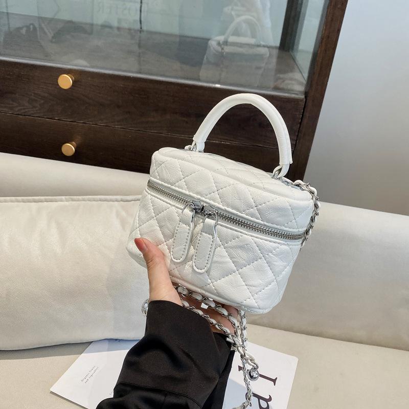 

Повседневная сумка-цепочка с бриллиантами, женская новая модная портативная на плечо, сумка-мессенджер, высококлассная маленькая квадратная сумка белый