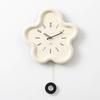 14inch Aesthetic Flower Pendulum Wall Clock Silent Modern Nordic Living Room Decor Creative Art Watch Gift