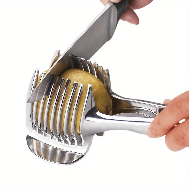Damaly,Stainless Steel Tomato and Lemon Slicer - A Labor-saving Kitchen Tool Featuring A Multi-blade Design.
