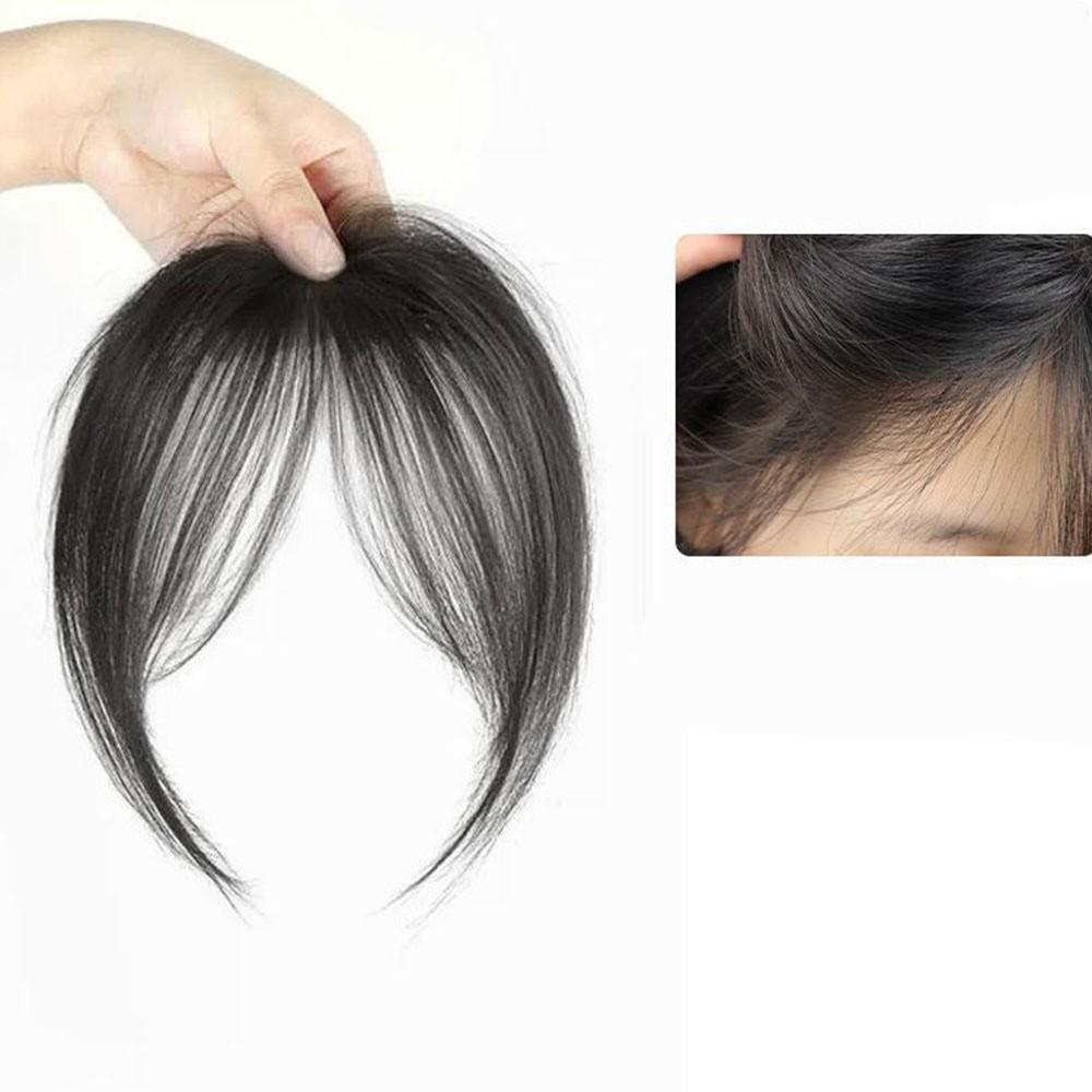 3D Bangs Female Synthetic Wig Fluffy Hair On The Top of The Head Natural Forehead Middle-parted Fake Bangs