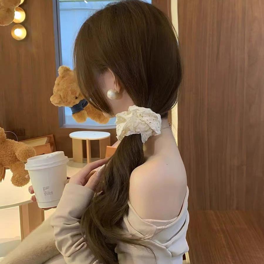 Lace Hair Band Mori Large Intestine Head Rope French Retro Hair Rope Girl Tied Hair Rubber Band