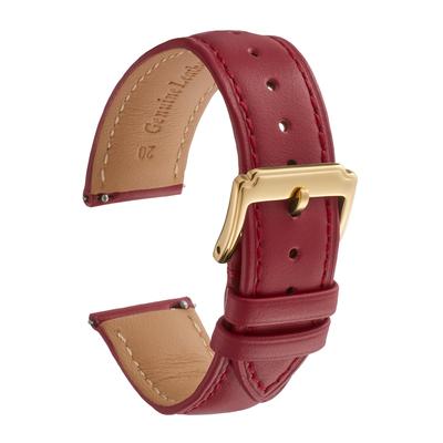 Cinturino per orologio Calum Vera Pelle Liscia Rilascio Rapido Cinturino per Orologio Smartwatch 12mm 24mm Rosso x Oro - (19mm, Fibbia)