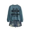 Womens Loose Fit Cotton Hoodie With Print Design Winter Casual Wear