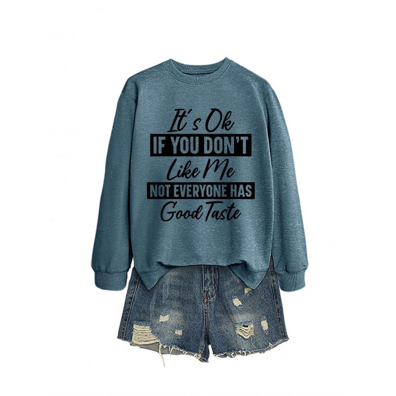 Womens Loose Fit Cotton Hoodie With Print Design Winter Casual Wear