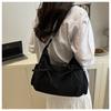 Pleated Bow Knot Tote Bag for Women Cotton Large Capacity Shoulder Crossbody Bag