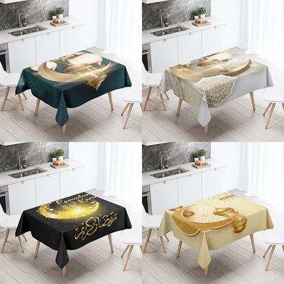 Eid Mubarak Home Decoration Tablecloth Islamic Mosque Muslim Decoration Tablecloth Waterproof and Anti-fouling