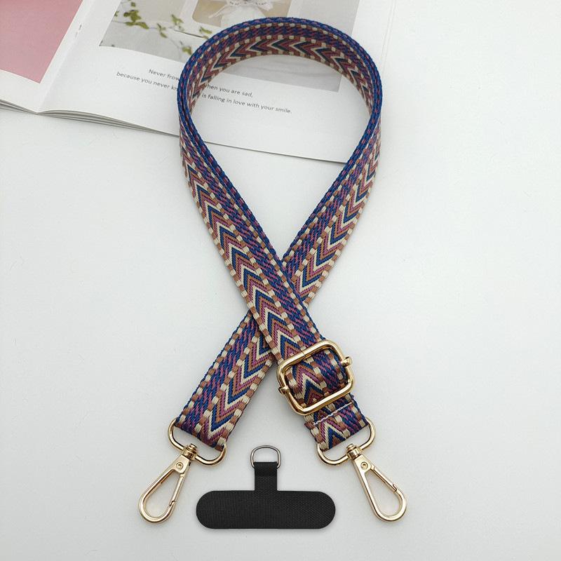 New Color Bag Shoulder Strap Mobile Phone Lanyard Woven Fashion Contrasting Color Bag Strap Crossbody Dual-purpose Strap