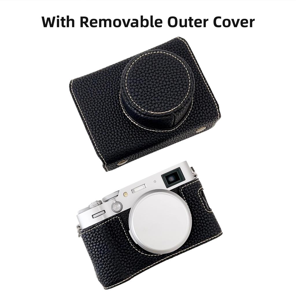 Portable Camera Protective Case Retro Style Full Camera Case Carry Bag Opening Bottom Design with Shoulder Strap